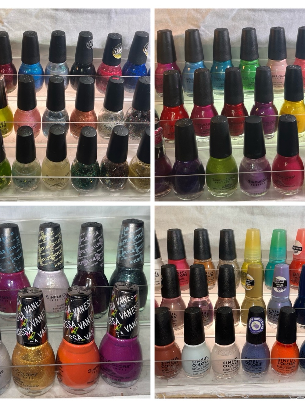 Bundle of 89 bottles of Sinful Colors Nail Polish